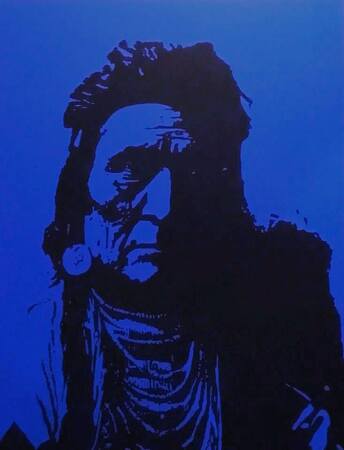 Ancient Warrior, 36' X 48" Acrylic on heavy gallery wrapped canvas