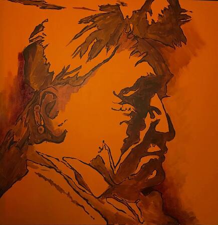 "Sioux Warrior I" 48" x 48" Acrylic on heavy gallery wrapped canvas