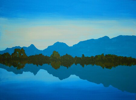  "Lake View" 36" x 48" Acrylic painting on heavy gallery wrapped canvas