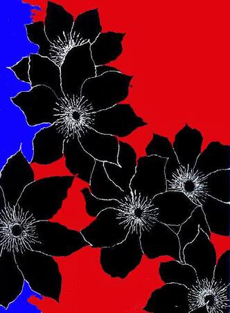 Black Flower, 43.25" X 53" Acrylic on canvas framed