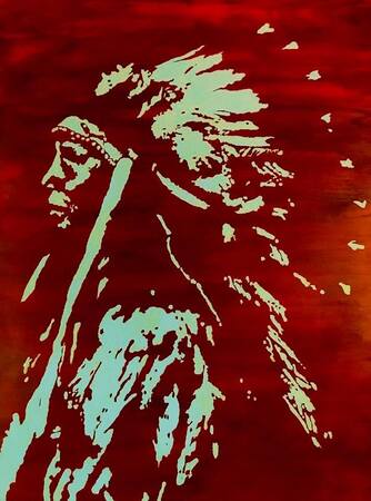 New Christmas Release: "Sioux Chief" 36" x 48" Acrylic painting on gallery wrapped canvas. Photo credit: Brett Stokes.